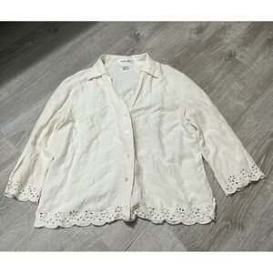 Judith‎ Hart Silk Blouse Button Down Size 12 Career Wear Business